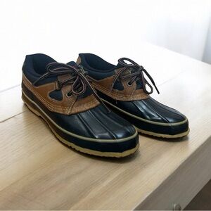 RAIN GUARD Sporto Women's Size 6 Duck Boots Brown Navy Thermolite Waterproof